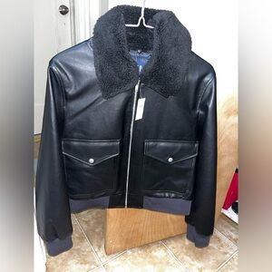 Gap Flight Faux Leather Bomber Jacket